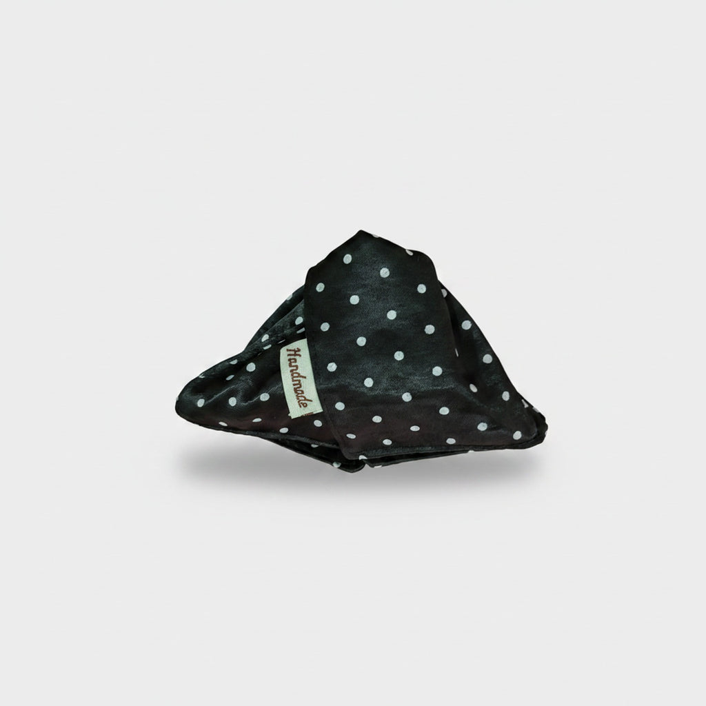 Black Polka Dot Velvet Hair Claw Clip