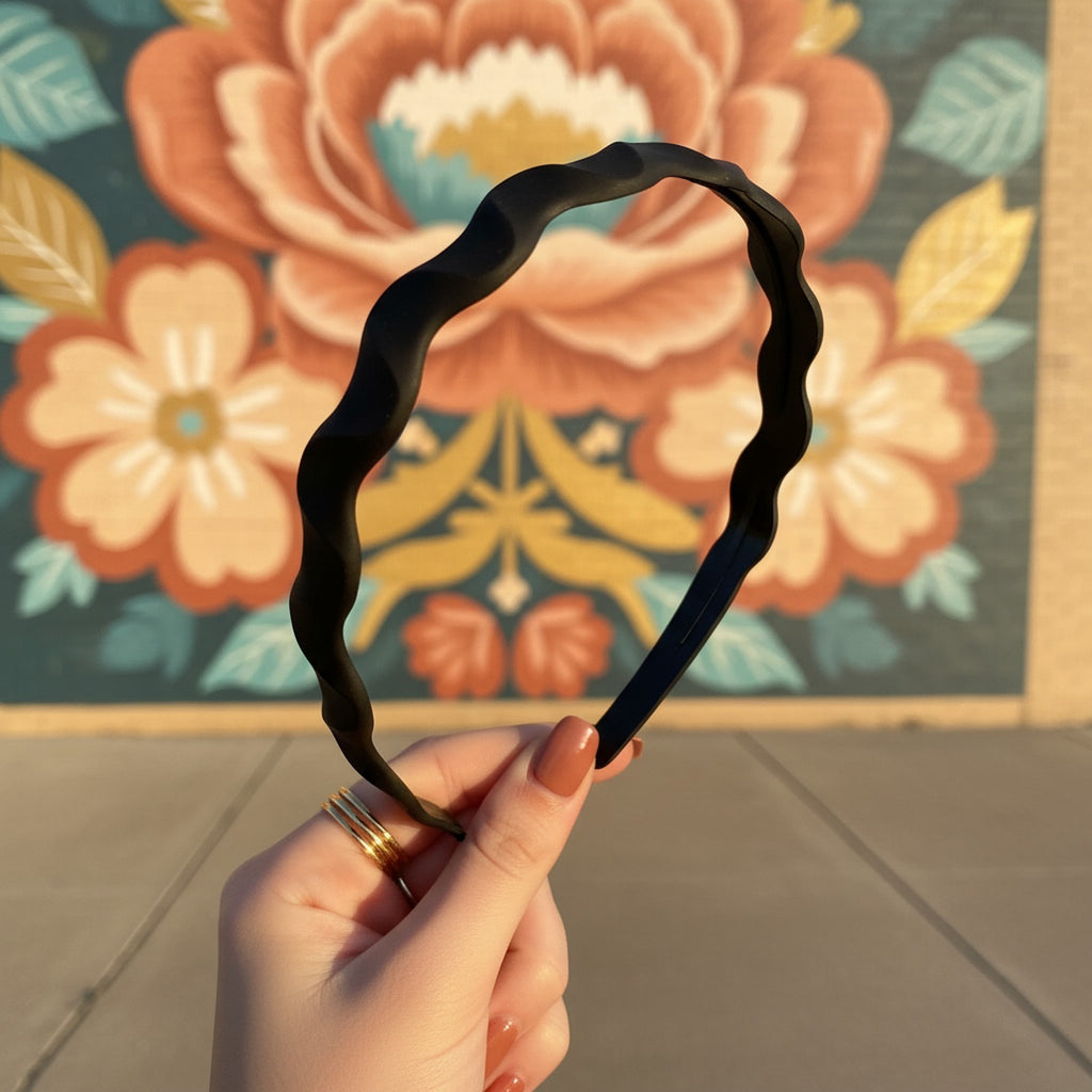 Twisted Cream Wavy Padded Headband