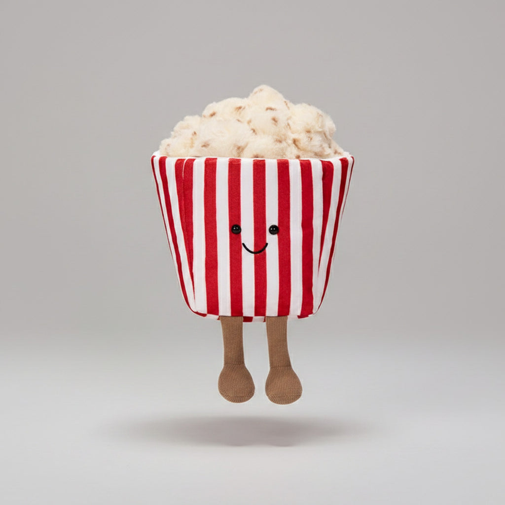 Popcorn Striped Red White Plush Toy