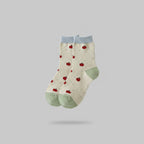 Apple Print Crew Socks With Contrast Heel
