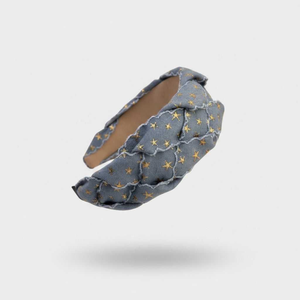 Blue Star Ruched Padded Headband