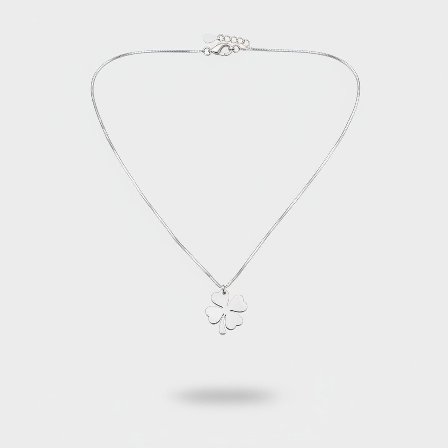 Silver Four-Leaf Clover Pendant Necklace