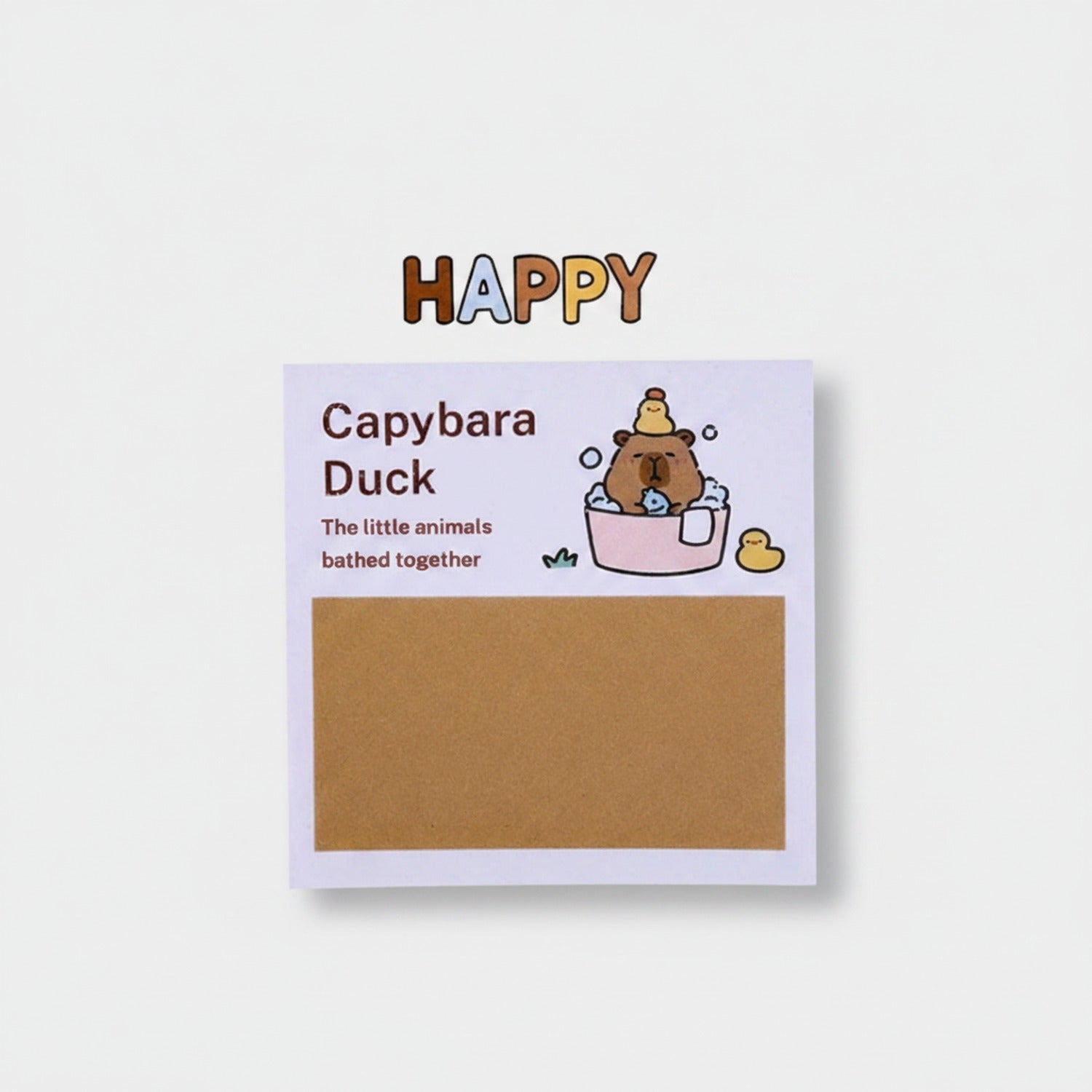Happy Capybara Duck Greeting Card