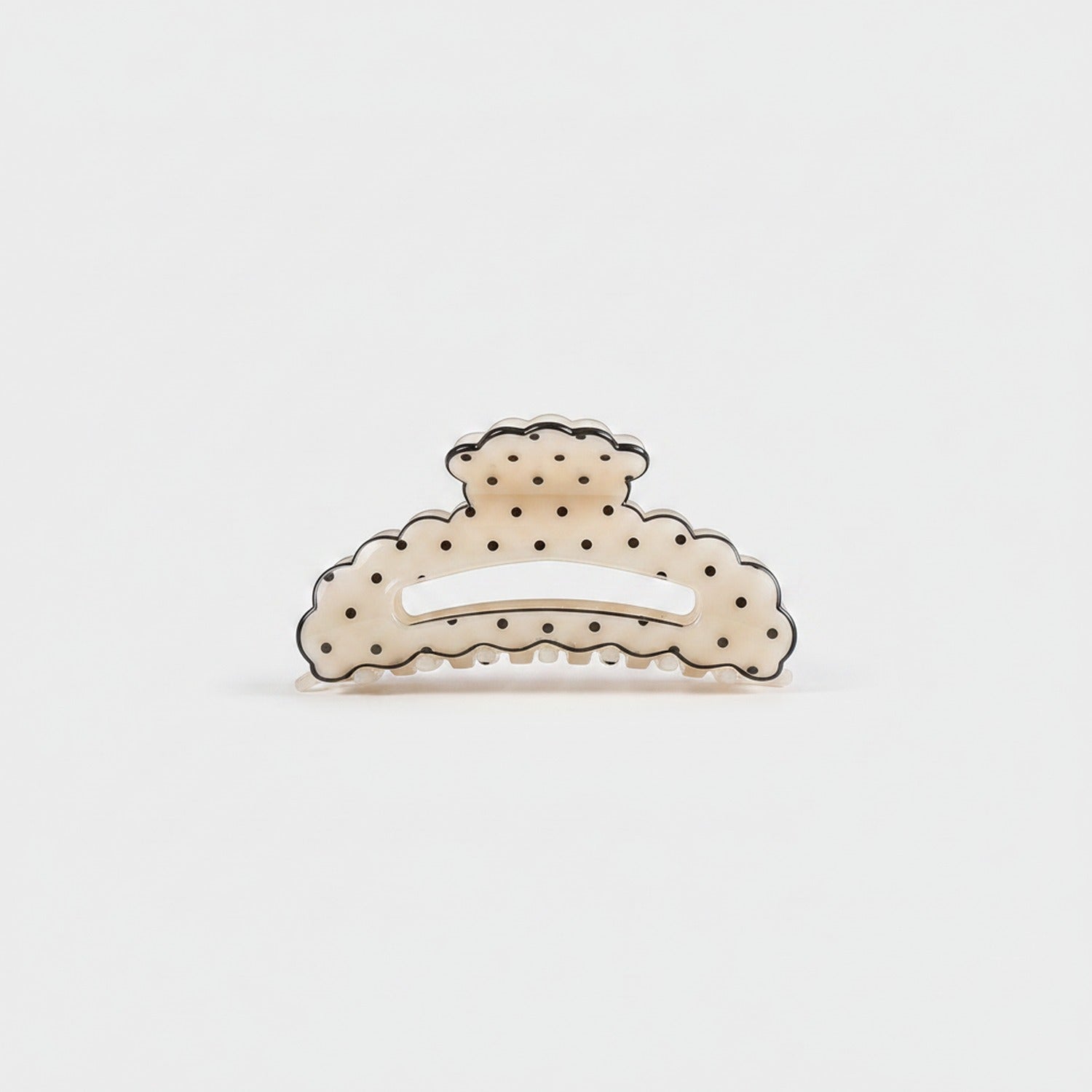 Beige Polka Dot Claw Hair Clip