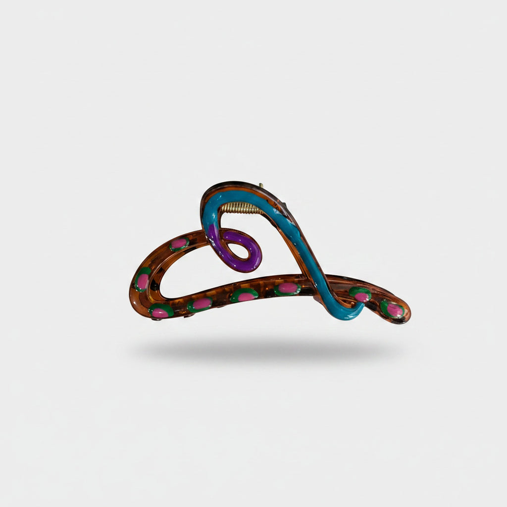 Colorful Rainbow Snake Hair Claw Clip