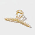 Pearl Beaded Gold Hair Claw Clip