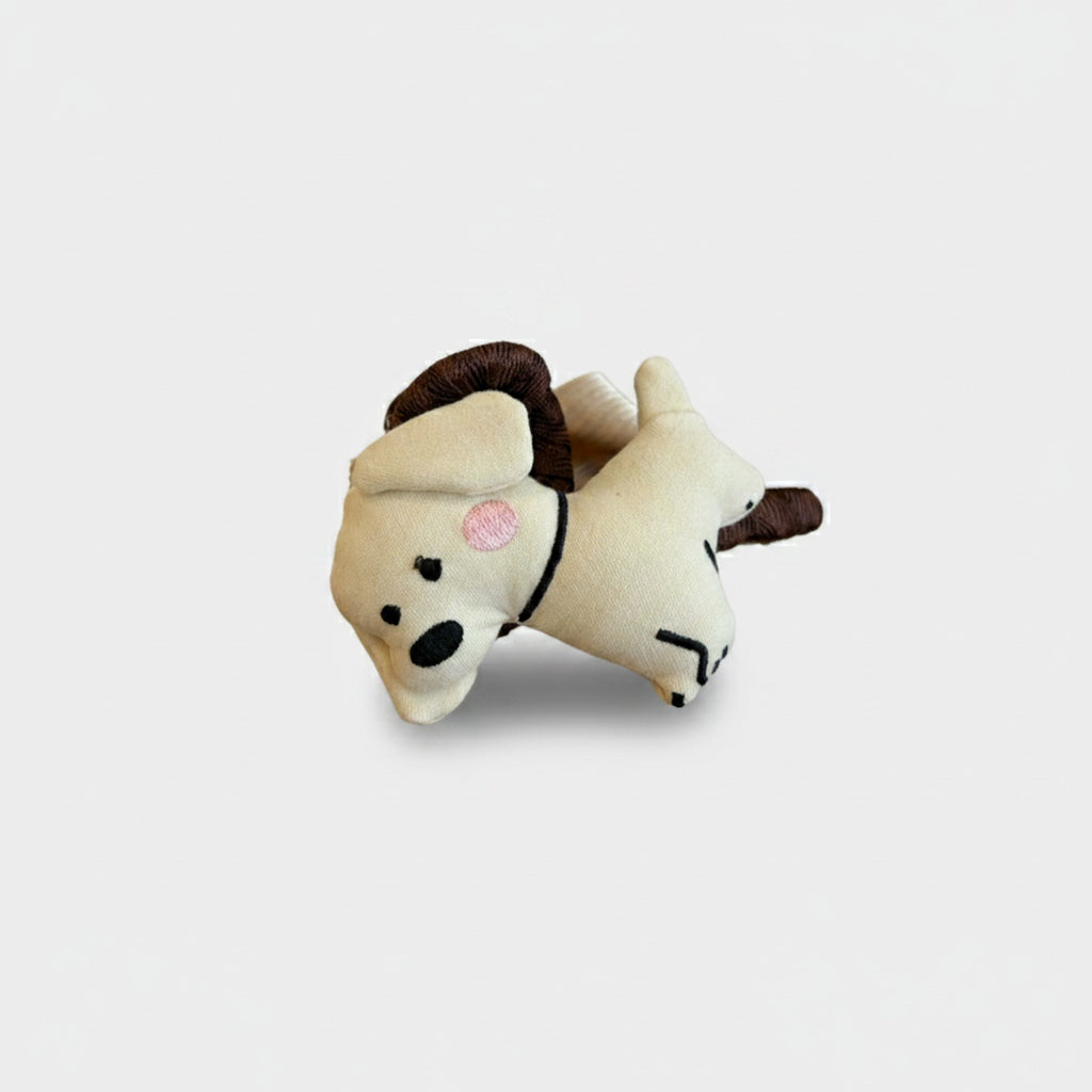 Cream Puppy Hair Claw Clip