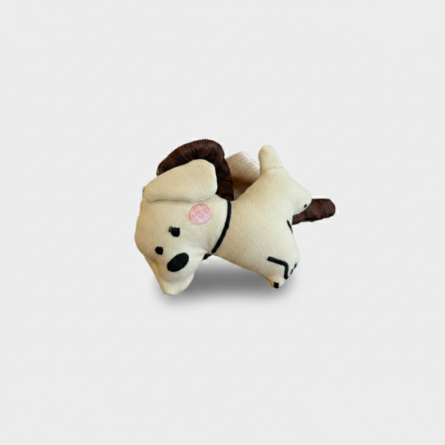 Cream Puppy Hair Claw Clip