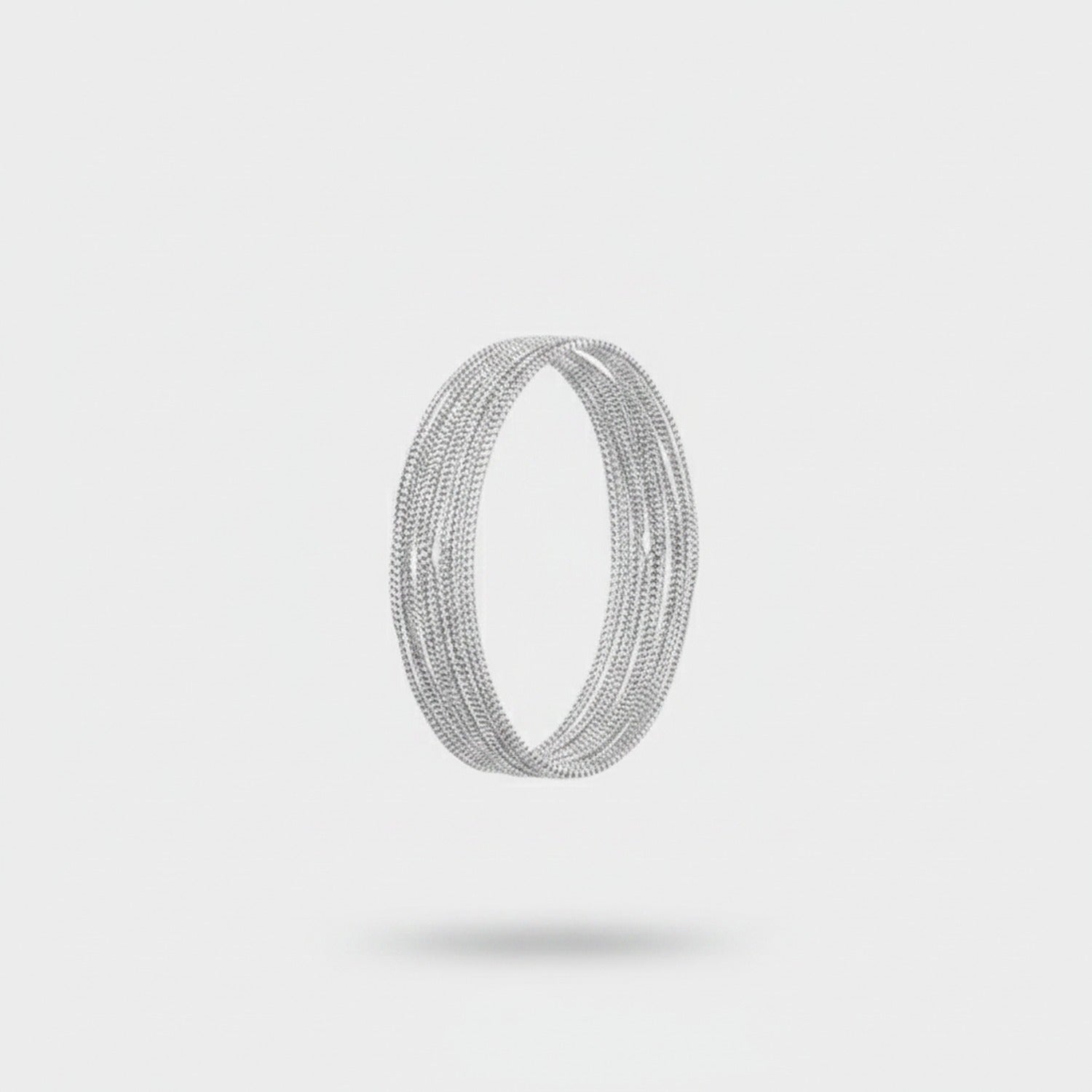 Silver Mesh Beaded Stackable Bracelet