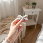 Cream Bow Cat Crew Socks