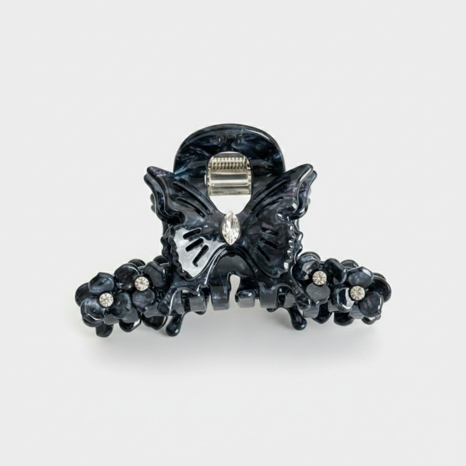 Butterfly Hair Claw With Rhinestone Beads