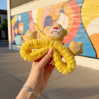 Yellow Crinkle Hair Tie With Cute Character Charm