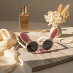 Bunny Ear Round Sunglasses Pink White