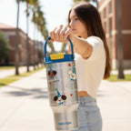 Stainless Steel Insulated Tumbler with Happy Character Design