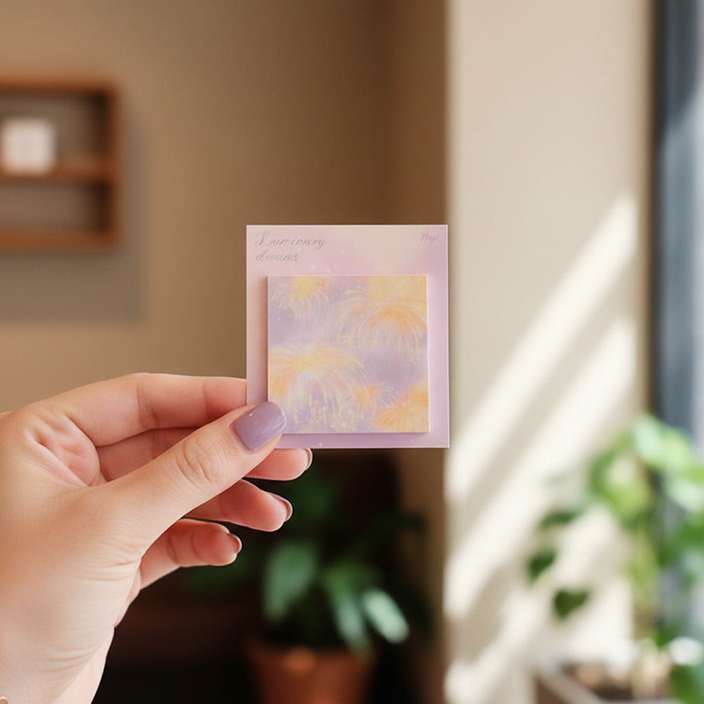 Luminous Dreams Pink Celestial Sticky Notes