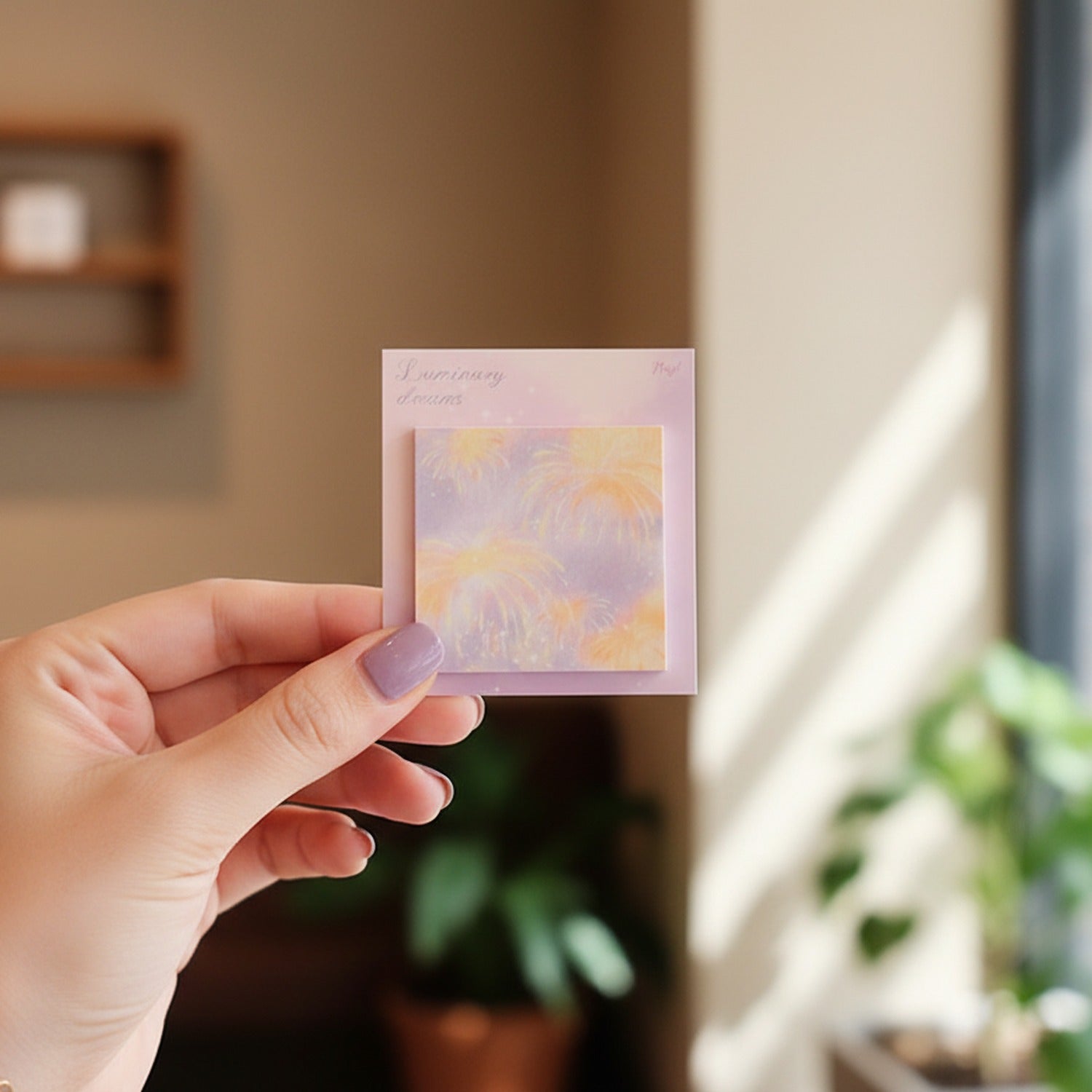 Luminous Dreams Pink Celestial Sticky Notes