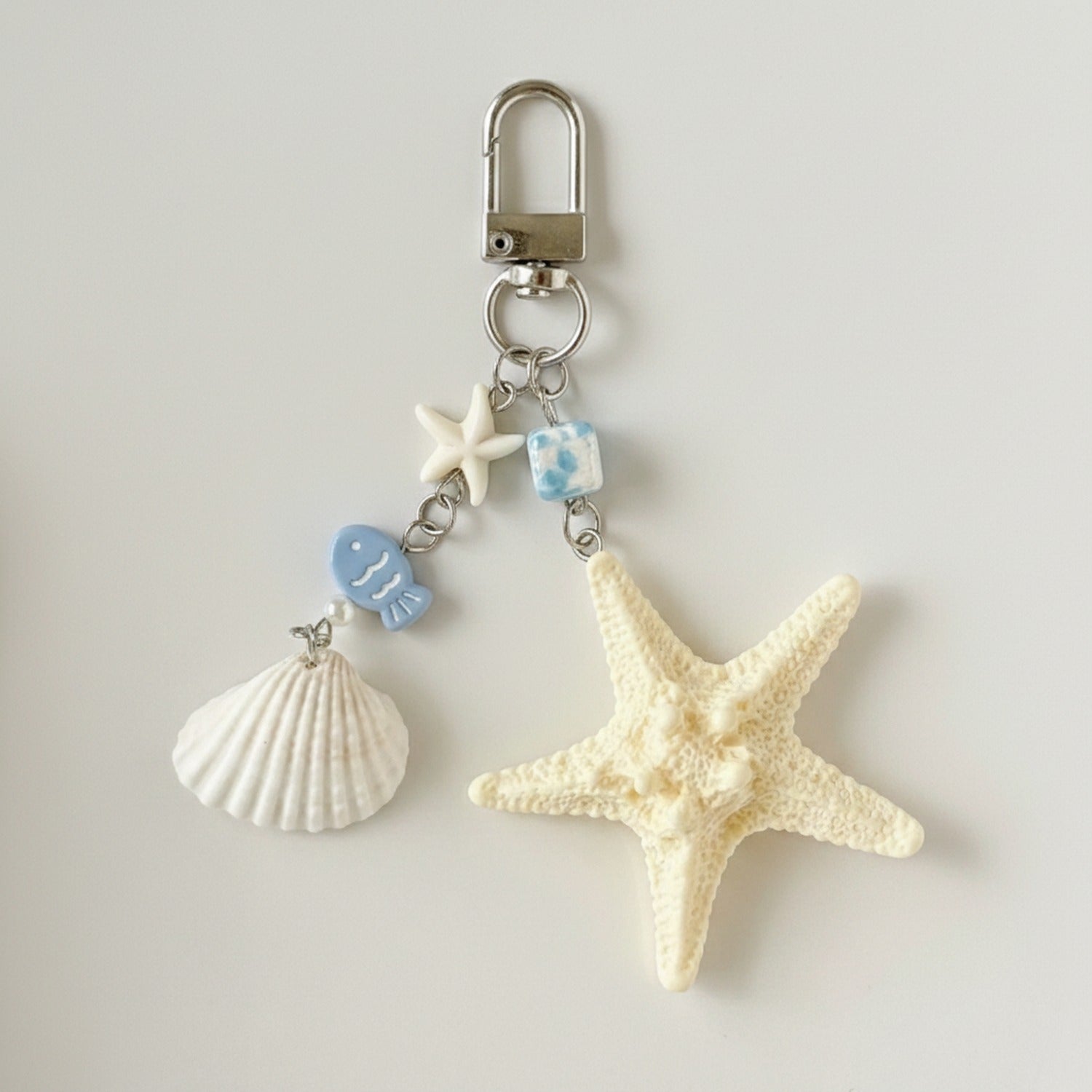Starfish Shell Charm Acrylic Keyring Set