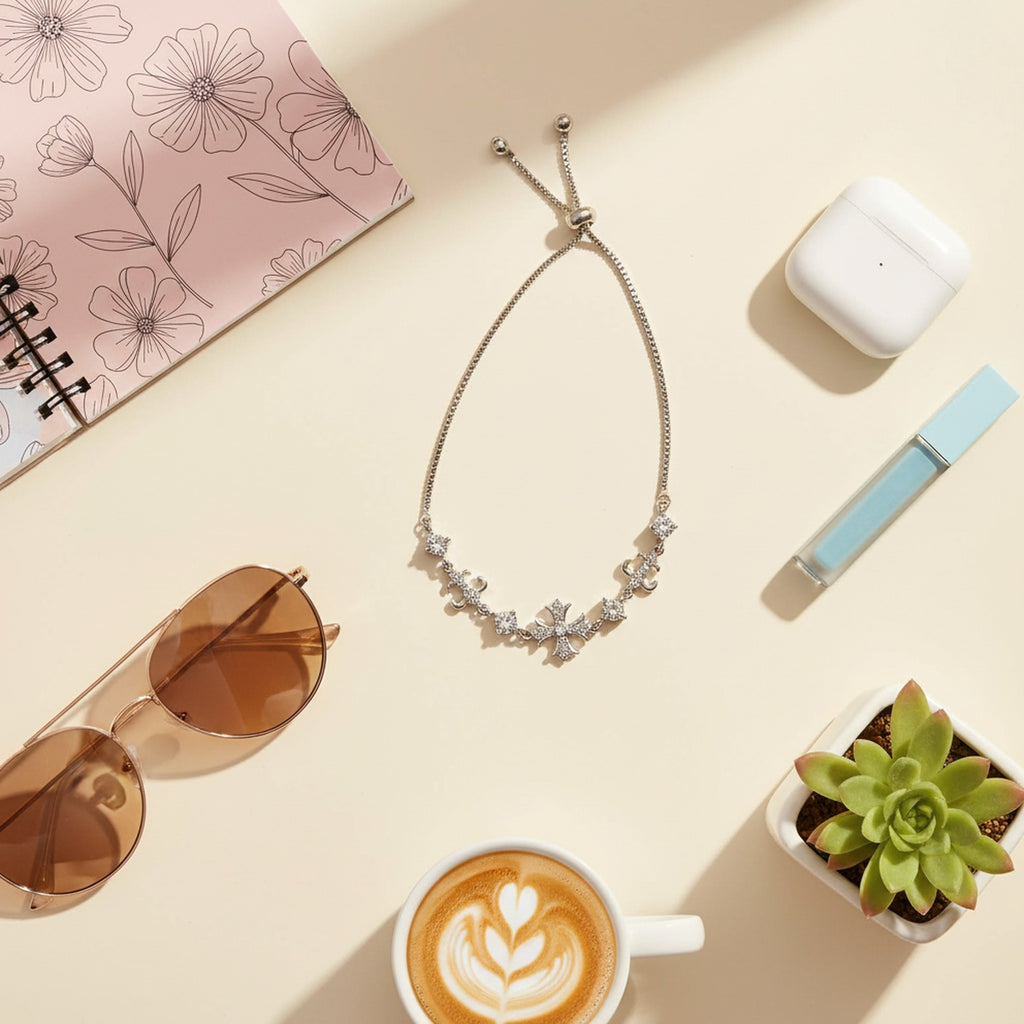 Rose Gold Celestial Star Charm Bracelet