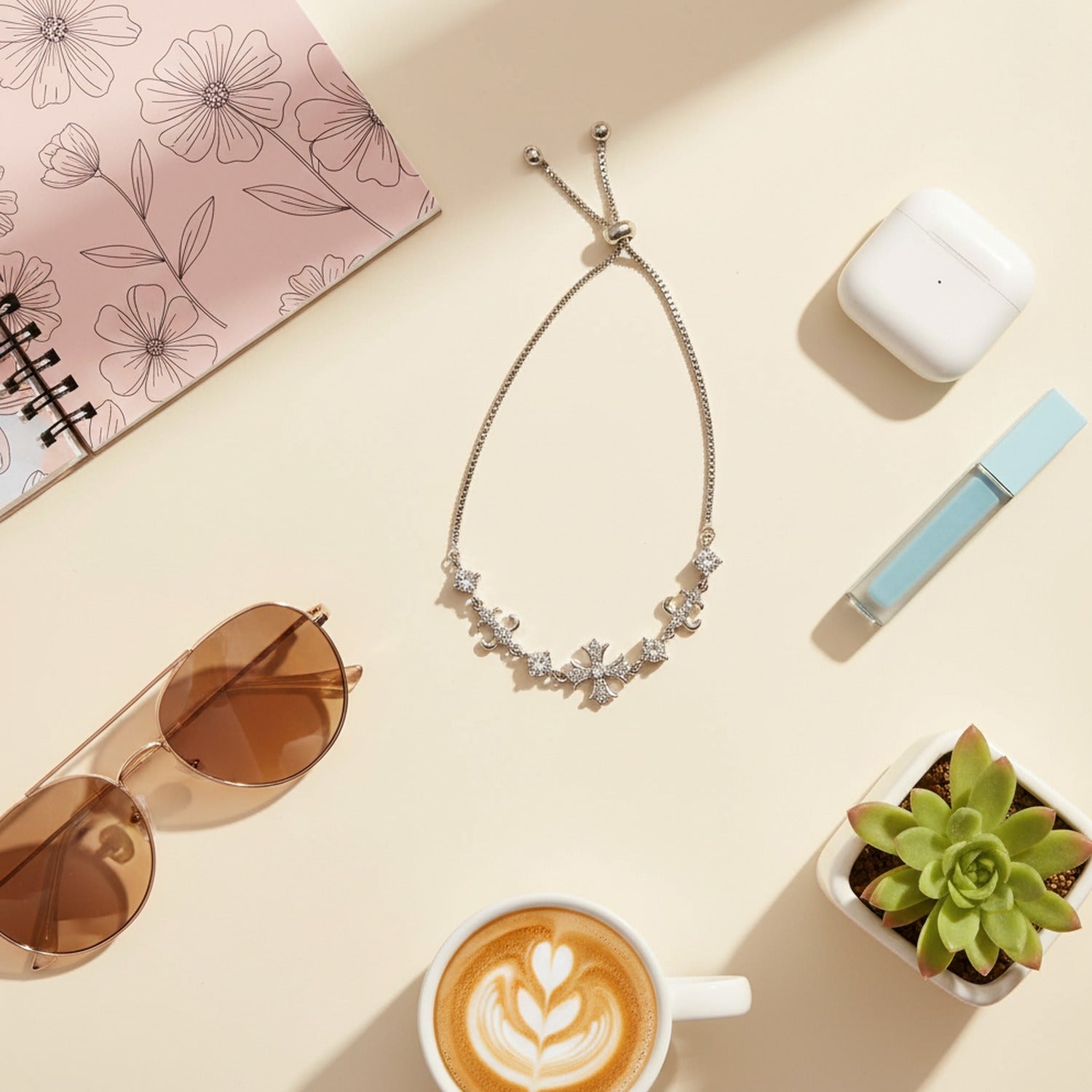 Rose Gold Celestial Star Charm Bracelet
