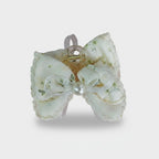 Cream Lace Pearl Bow Hair Claw Clip