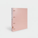 Pink Leather 2-Ring Binder with Rose Gold Clasps