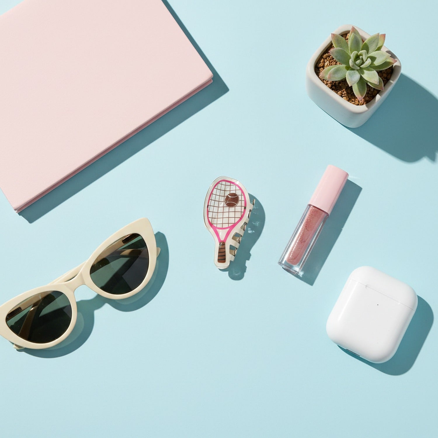 Tennis Racket Pink Hair Claw Clip