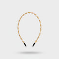 Pearl Beaded Gold Twisted Headband