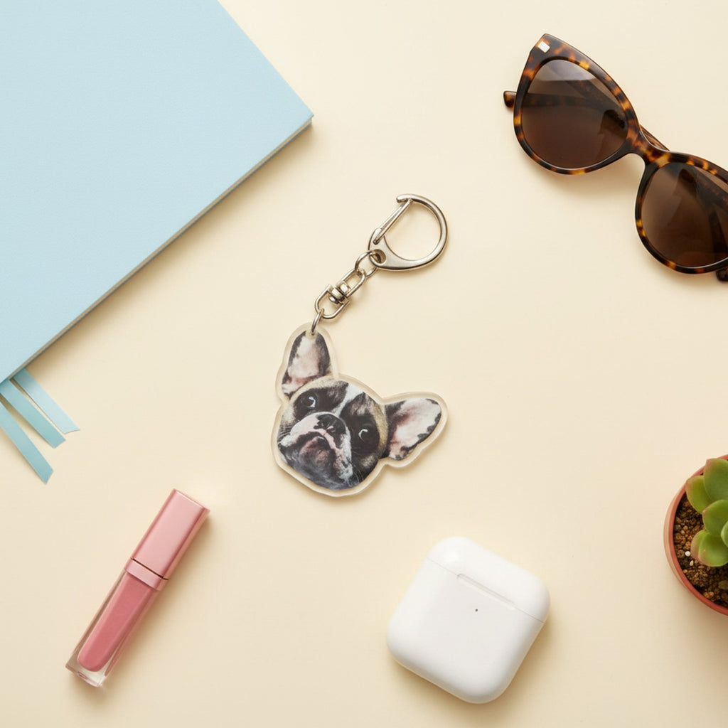 French Bulldog Acrylic Keyring Charm