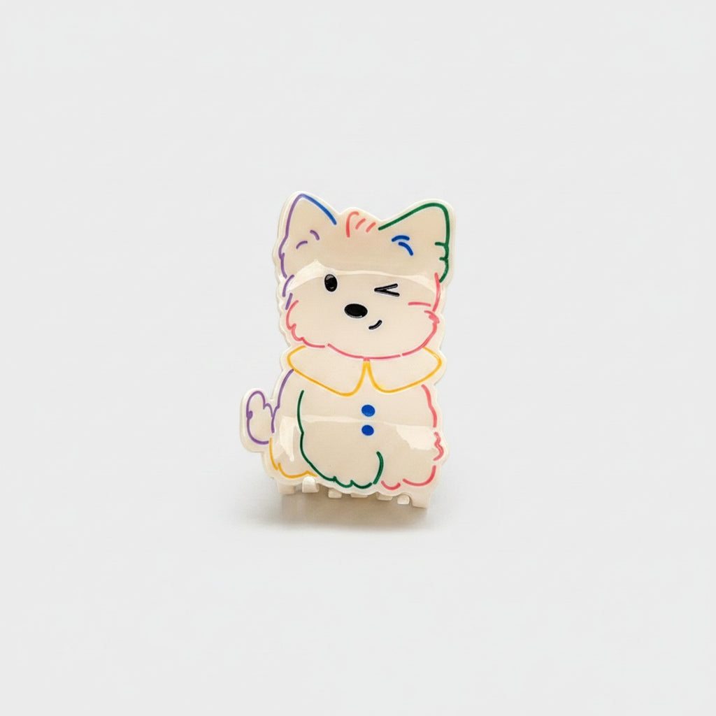 Colorful Rainbow Kitty Hair Claw Clip