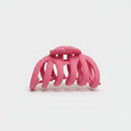 Pink Ribbed Hair Claw Clip Large