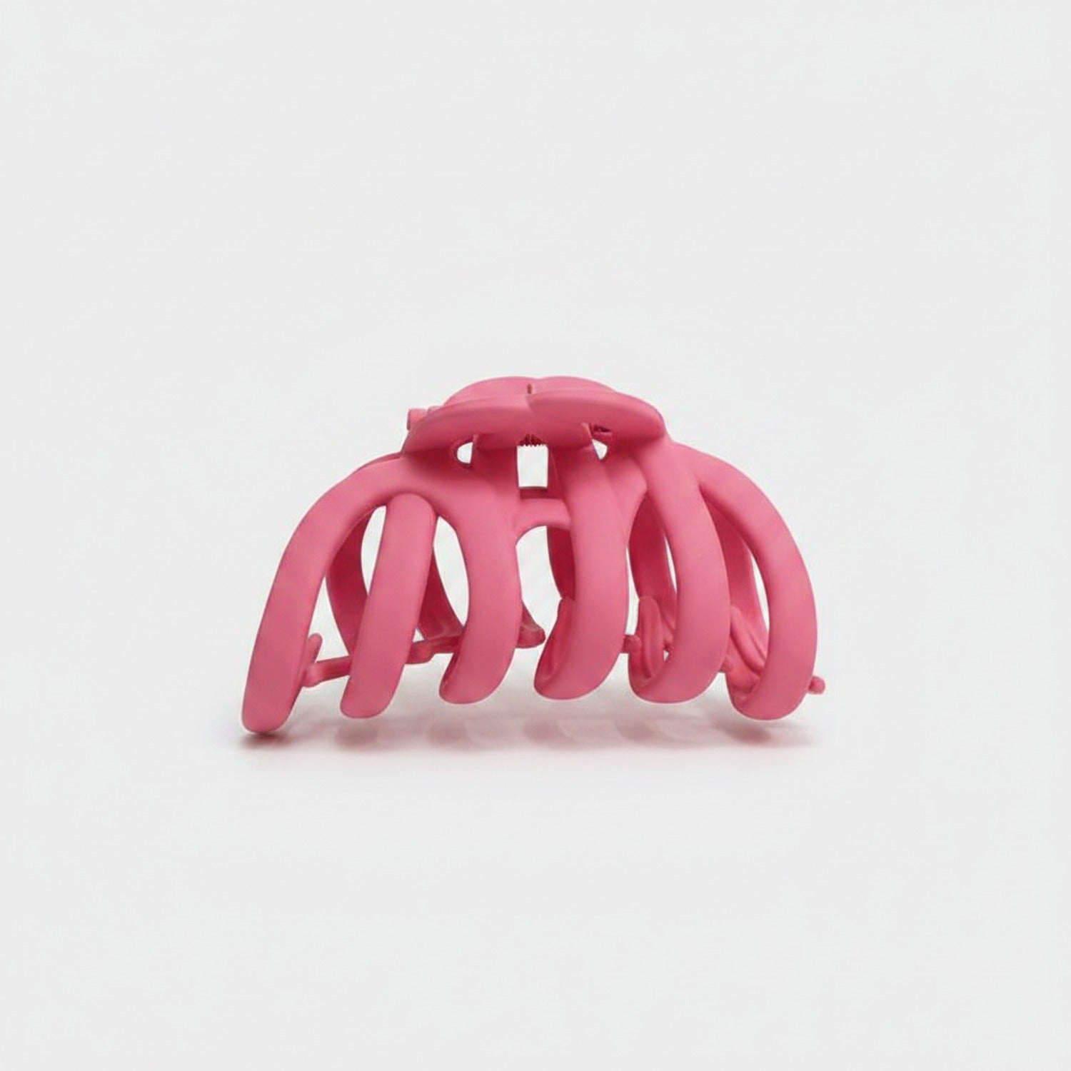 Pink Ribbed Hair Claw Clip Large