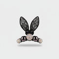 Black Lace Bunny Ears Rhinestone Hair Claw