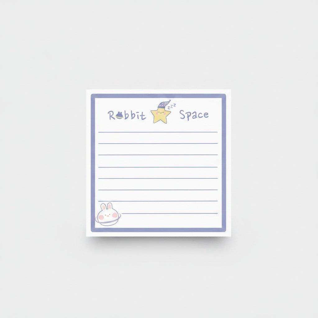 Rabbit Space Sticky Notes With Star Charm