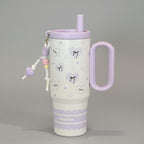 Lavender Heart Beaded Charm Tumbler Cup