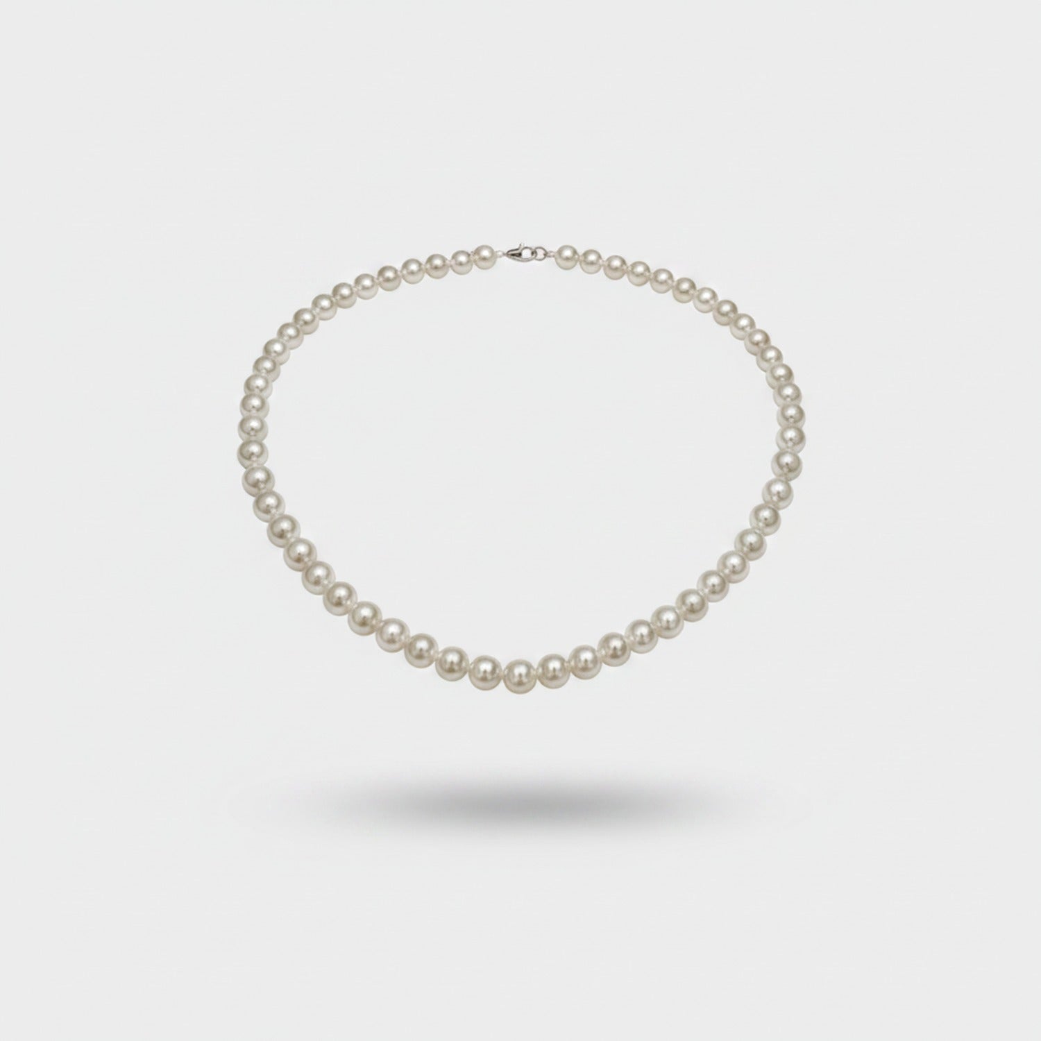 Pearl Beaded Necklace Cream Classic Strand