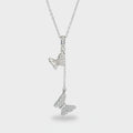 Silver Butterfly Charm Chain Lariat Necklace