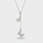 Silver Butterfly Charm Chain Lariat Necklace