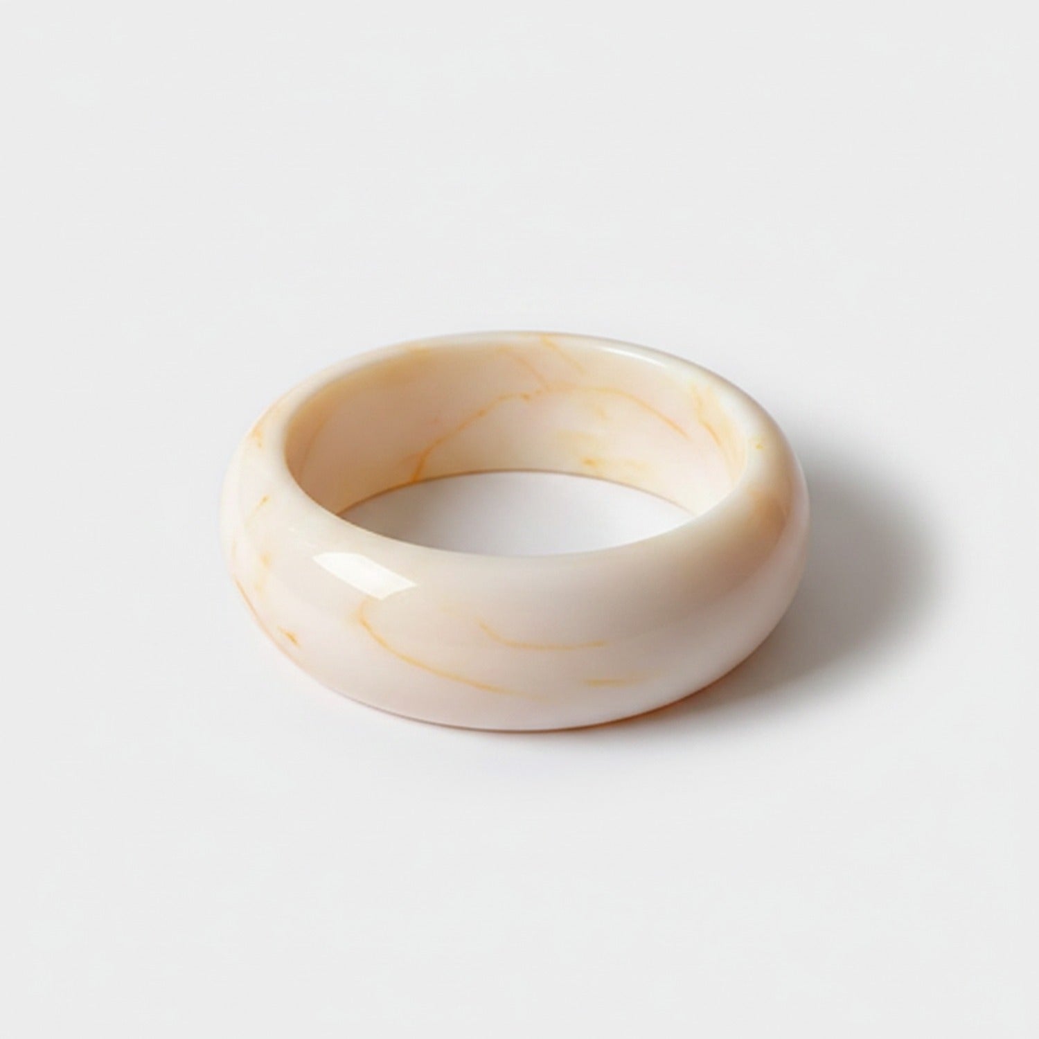 Polished Brown Wood Bangle Bracelet