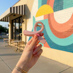 Pink Twisted Hair Claw Clip With Gold Accent