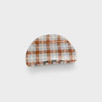 Plaid Hair Claw Clip - Brown & Blue
