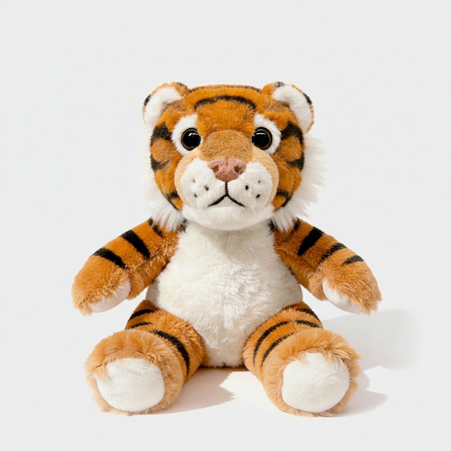 Adorable Orange Tiger Plush Toy With Black Stripes