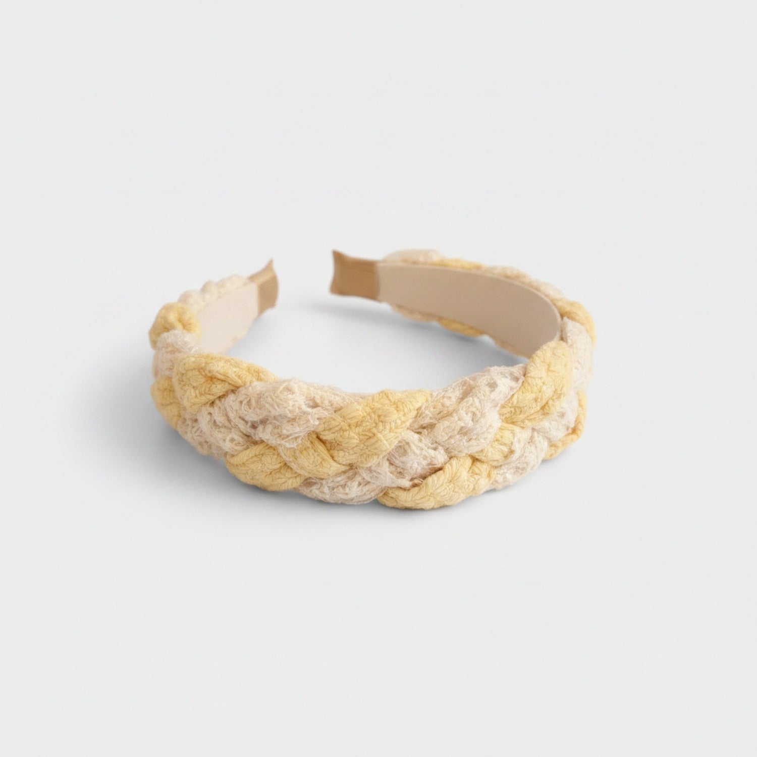 Twisted Lace Padded Headband Pink Cream