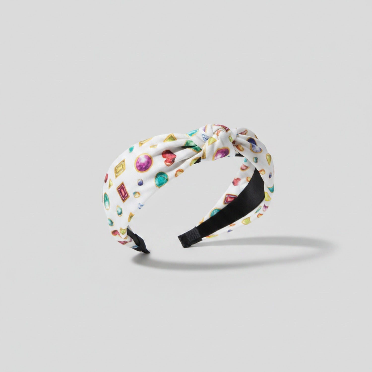 Colorful Gemstone Padded Headband With Jewels