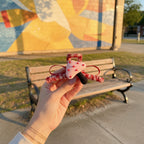 Red Plaid Beaded Heart Hair Claw