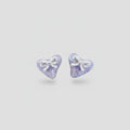 Purple Heart Bow Stud Earrings