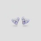 Purple Heart Bow Stud Earrings