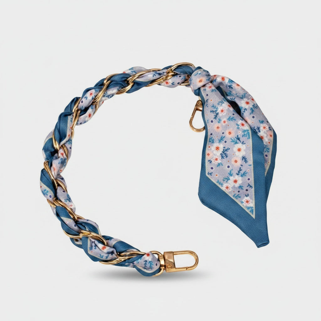 Chain Link Bracelet With Rose Charms - Blue Series Necklace 14/ (32cm) with Clear Clip