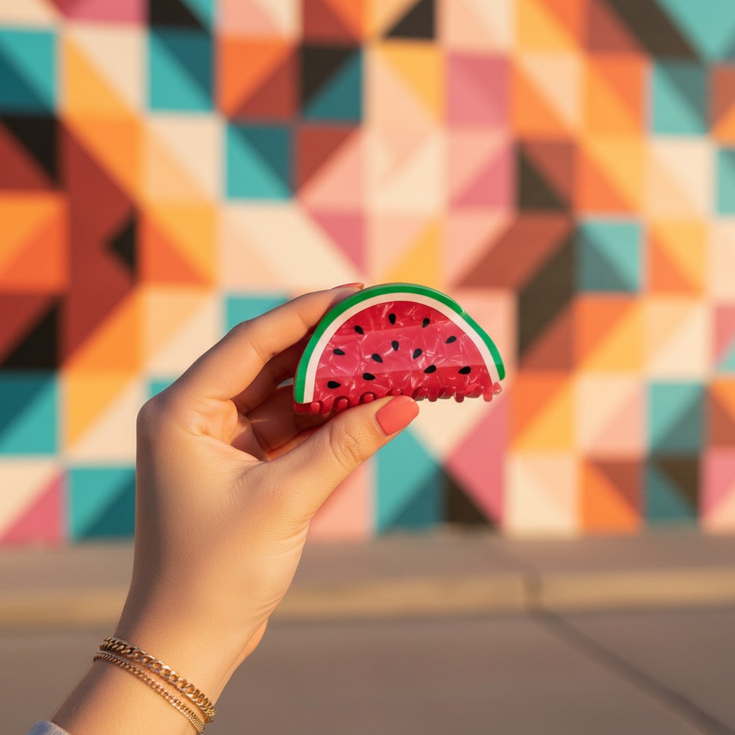 Watermelon Beaded Hair Claw Clip