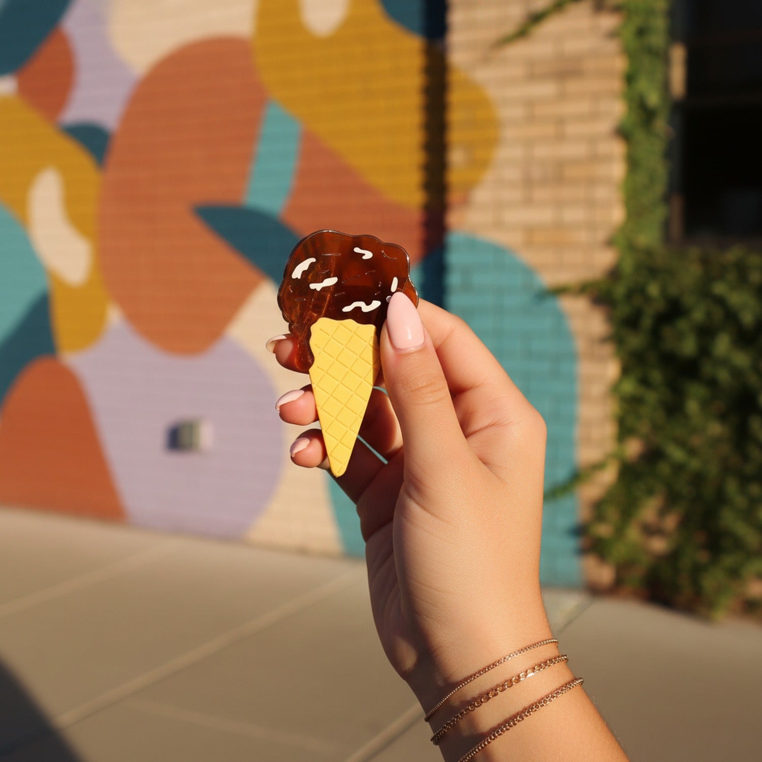 Chocolate Drip Ice Cream Cone Hair Claw