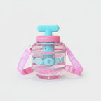 Pink Bubble Pump Tumbler With Turquoise Strap